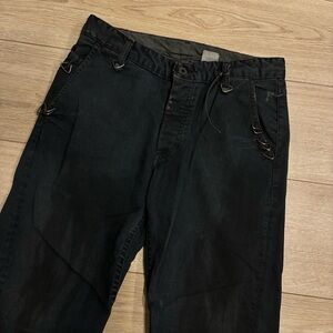 NEW Rogan Y2K Black Wash Faded Stained Hardware Funnel Jean Size 29x34